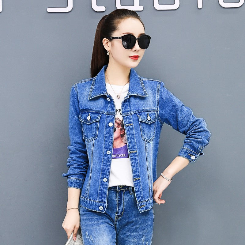 Denim Jacket Women Jeans Jackets Blue Black New Autumn Wear