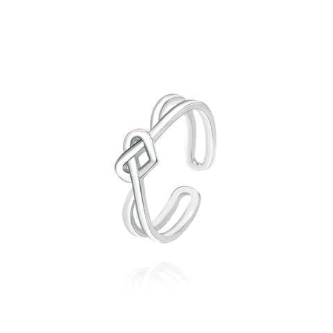 S925 Sterling Silver Ring Valentine Love Heart Hollow