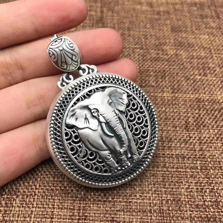 925 Silver Elephant Sweater Chain Pendant Women Accessories