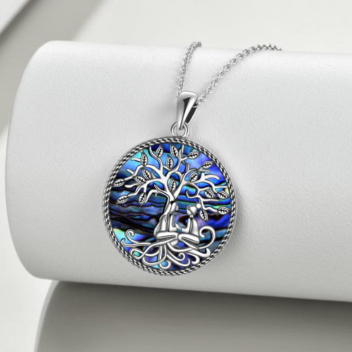 Sterling Silver Celtic Tree of Life Abalone Pendant Jewelry Gifts for Sister Women Girls Daughter Friend Birthday Mothers Day