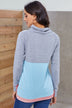 Color Block Raglan Sleeve Drawstring Sweatshirt - Minihomy