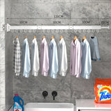 Folding Clothes Hanger Wall Mount Retractable Cloth Drying Rack Indoor & Outdoor Space Saving Aluminum Home Laundry Clothesline