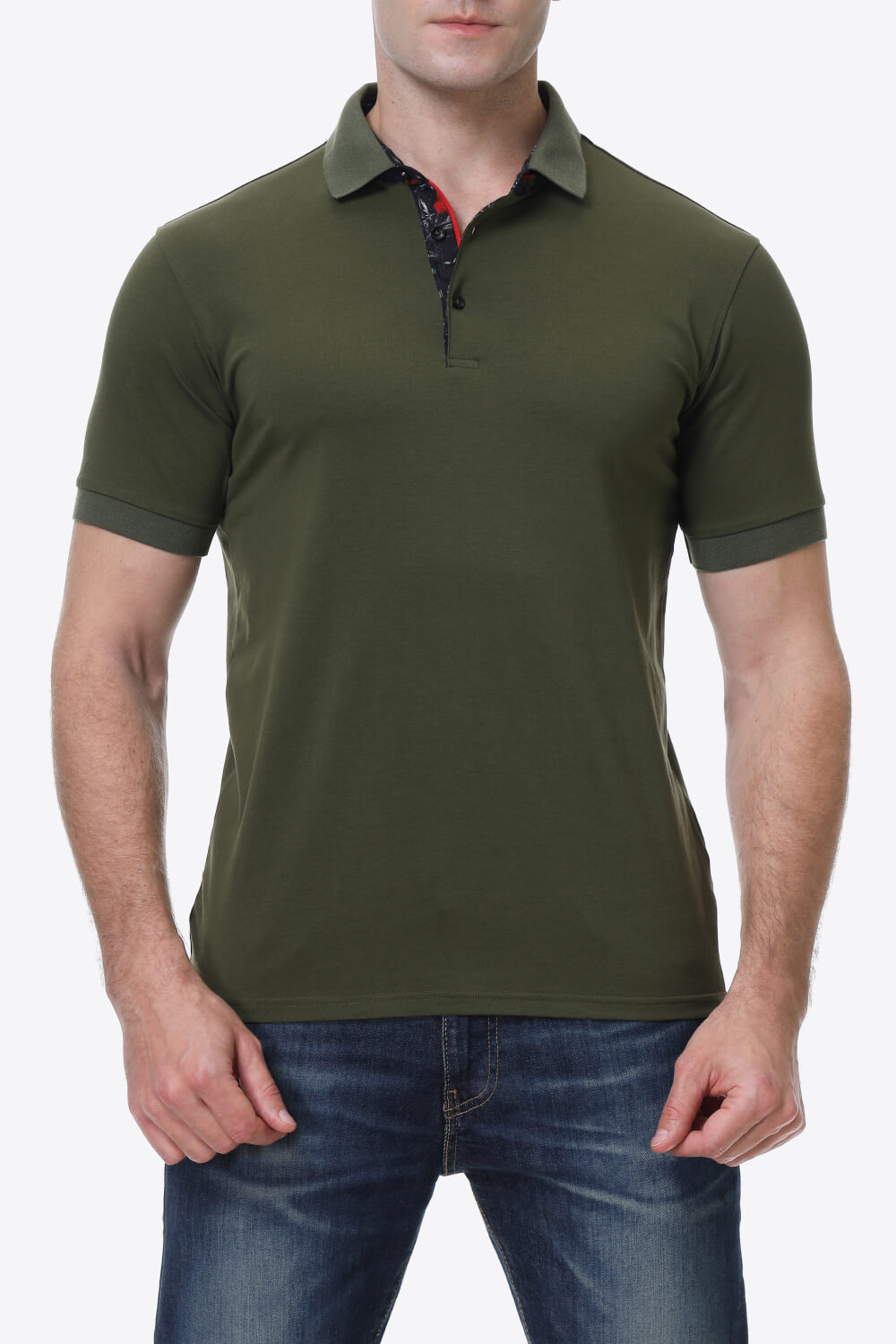 Quarter-Button Short Sleeve Polo Shirt