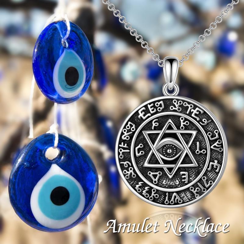 Sterling Silver Seal of Solomon Six-Pointed Star Protection Powers Talisman Pendant Necklaces