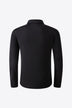 Contrast Long Sleeve Zip Polo Shirt - Minihomy