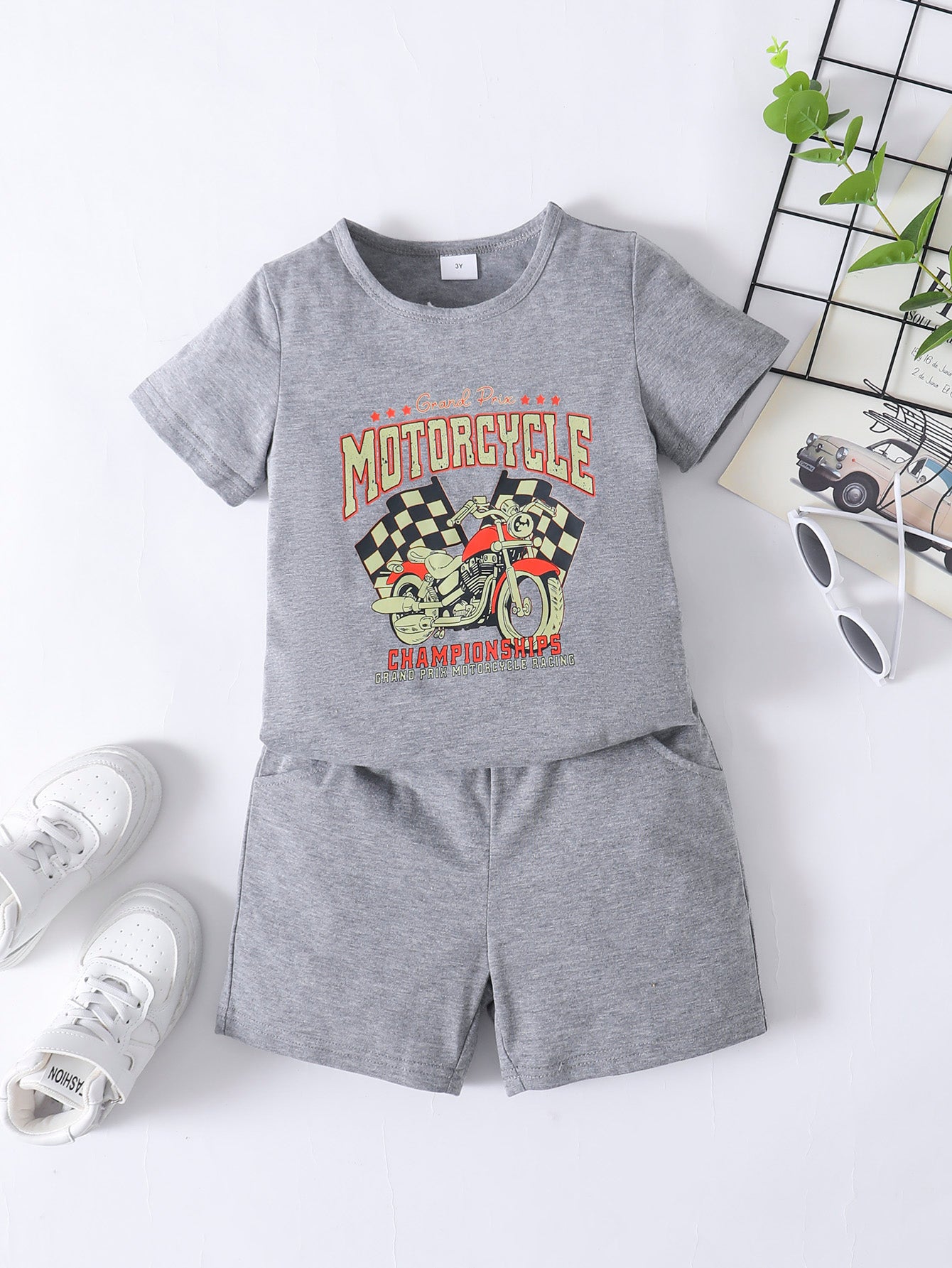 Boys CHAMPIONSHIPS Graphic Tee and Shorts Set - Minihomy