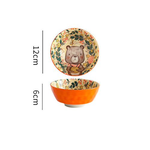 Animal Pattern Soup Bowl Cartoon Tableware