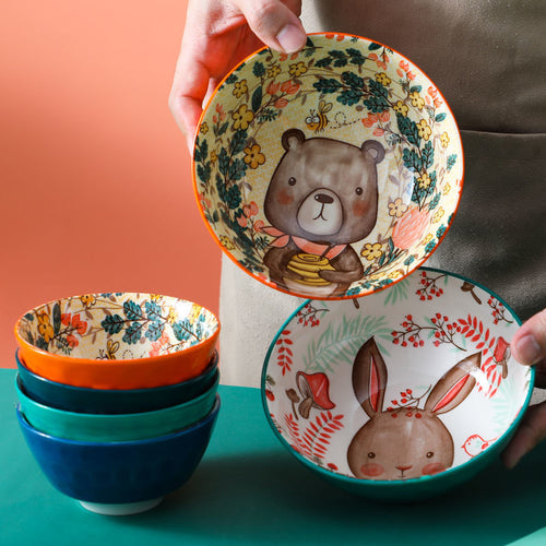Animal Pattern Soup Bowl Cartoon Tableware