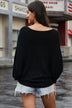 Scoop Neck Drop Shoulder Sweater - Minihomy