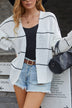 Striped Open Front Cardigan Sweater