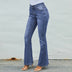 High-waist Stretch Distressed And Thin Wide-leg Pants - Minihomy