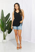 Blumin Apparel Chance of Sun Full Size Ribbed V-Neck Tank in Black - Minihomy