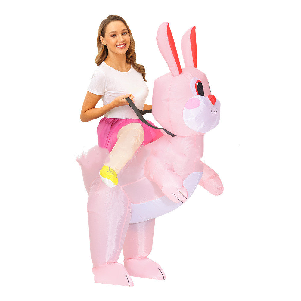 Easter Inflatable Riding Little White Rabbit