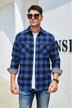 Plaid Button Front Long Sleeve Shirt with Breast Pockets - Minihomy