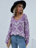 Geometric Print Chunky Knit Sweater - Minihomy