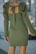 Ribbed Tie-Back Sweater Dress - Minihomy