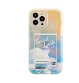 Gradient Transparent Color Cloud Letter Mobile Phone Case