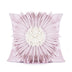 Modern Style White Throw Pillows Velvet Stitching 3D Chrysanthemum Cushion Waist Pillow Blue Cushion Case