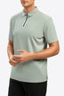 Contrast Short Sleeve Zip Polo Shirt - Minihomy