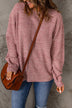 Heathered Dropped Shoulder Round Neck Sweater - Minihomy