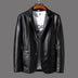 Leather Men's Autumn And Winter Jacket Thin Lapel - Minihomy