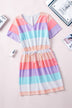 Color Block Drawstring T-Shirt Dress - Minihomy