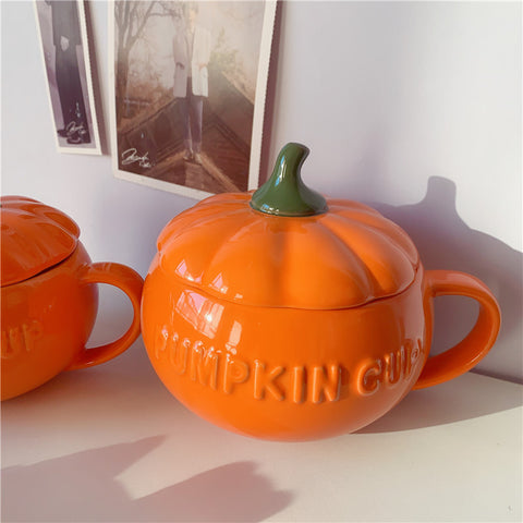 Ceramic Breakfast Couple Pumpkin Cups