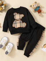 Baby Bear Graphic Sweatshirt and Joggers Set - Minihomy