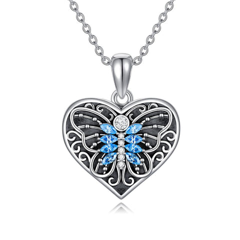 Sterling Silver Forever in My Heart Photo Butterfly Locket Necklace