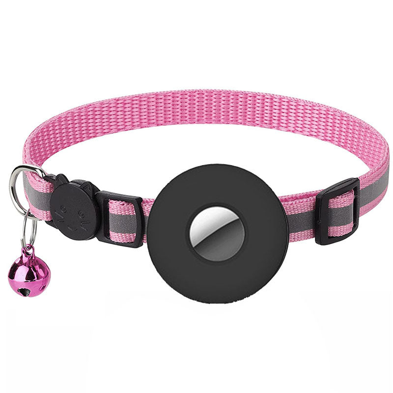 Airtag Pet Collar With Bell Reflective Adjustable Anti-lost Cat Dog Collar - Minihomy