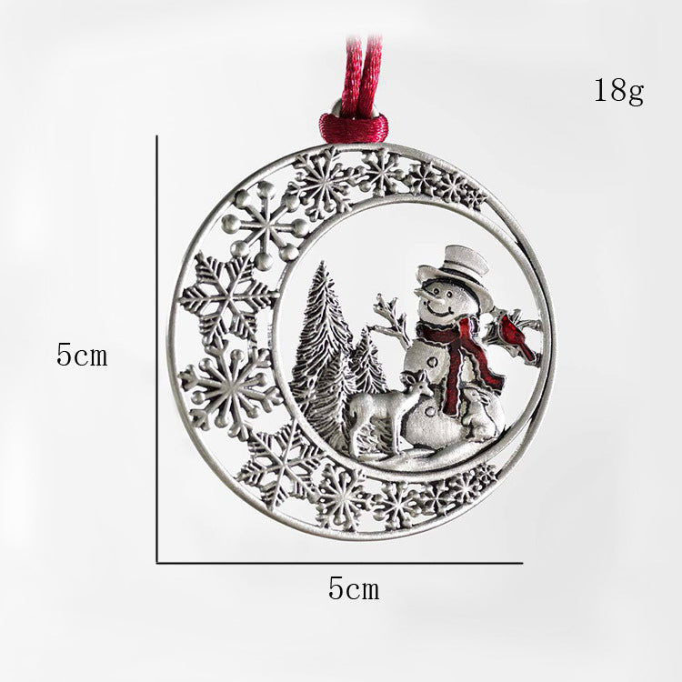 Metal Snowman Pendant Christmas Home Decoration