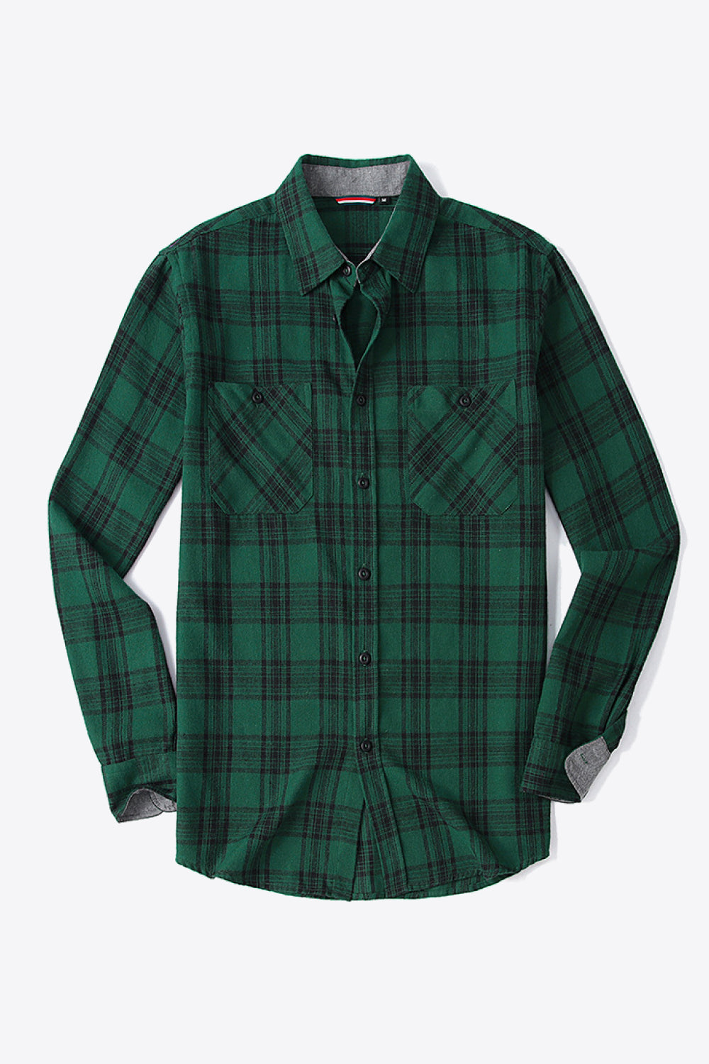 Plaid Button-Front Curved Hem Shirt - Minihomy