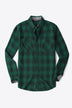 Plaid Button-Front Curved Hem Shirt - Minihomy