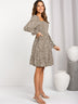 Printed Square Neck Flounce Sleeve Dress