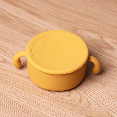 Go Out Carry Cover Dustproof Children's Silicone Snack Bowl