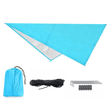 Camping Tent Tarp Shelter Hammock Cover Waterproof Rain Tarp Shelter Sunshade with Bag