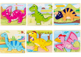 Baby Wooden Cartoon Dinosaur 3D Puzzle Jigsaw for Kids Montessori Early Learning Educational Puzzle Toys