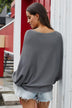 Scoop Neck Drop Shoulder Sweater - Minihomy