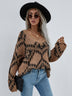 Geometric Print Chunky Knit Sweater - Minihomy