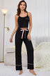 Contrast Trim Cropped Cami and Pants Loungewear Set - Minihomy