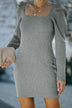 Ribbed Tie-Back Sweater Dress - Minihomy