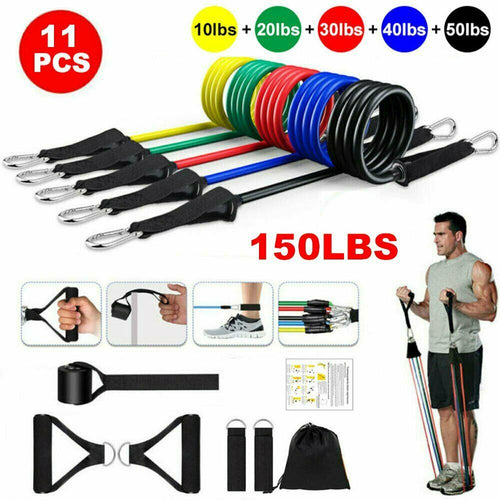 11Pcs/Set Latex Resistance Bands Crossfit Training Exercise Yoga Tubes Pull Rope Rubber Expander Elastic Bands