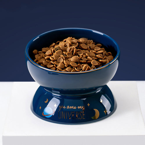 Ceramic Anti-overturning Cat Food Bowl Oblique Mouth Guard Cervical Vertebra