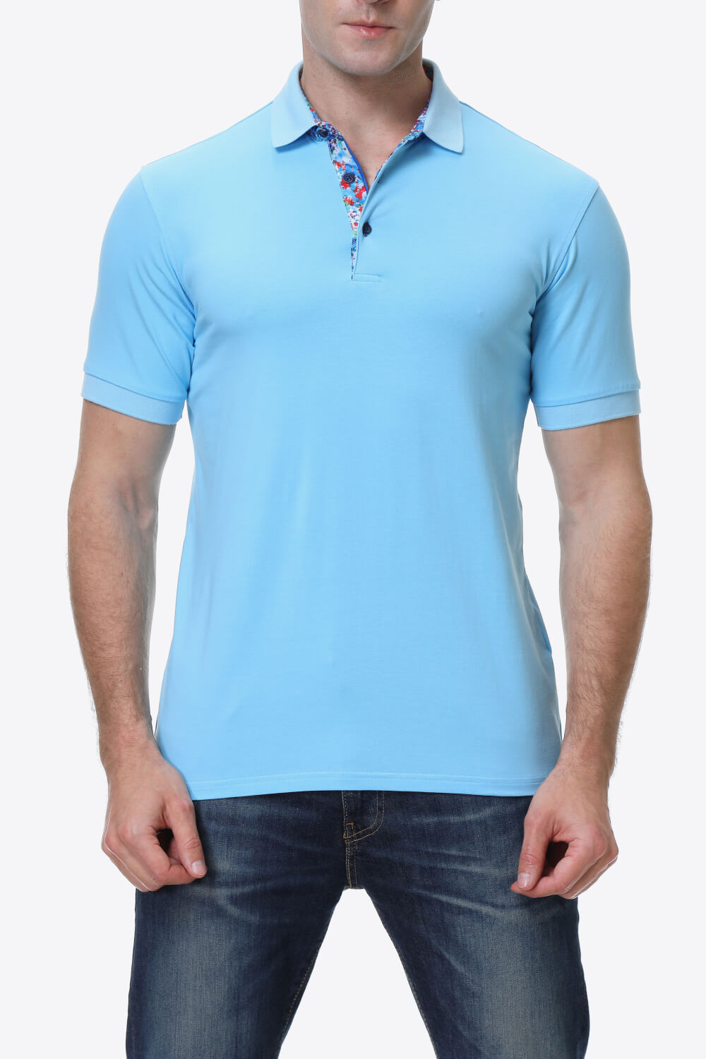 Quarter-Button Short Sleeve Polo Shirt