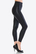 Leggings Depot Full Size PU Leather Wide Waistband Leggings in Black - Minihomy