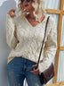 Cable-Knit Ribbed Trim Hooded Sweater - Minihomy