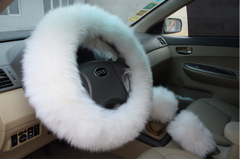 Sheepskin And Wool Steering Wheel Cover