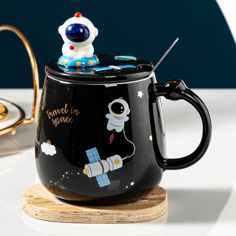 Creative Planet Mug Large Capacity Coffee Cup With Lid Spoon