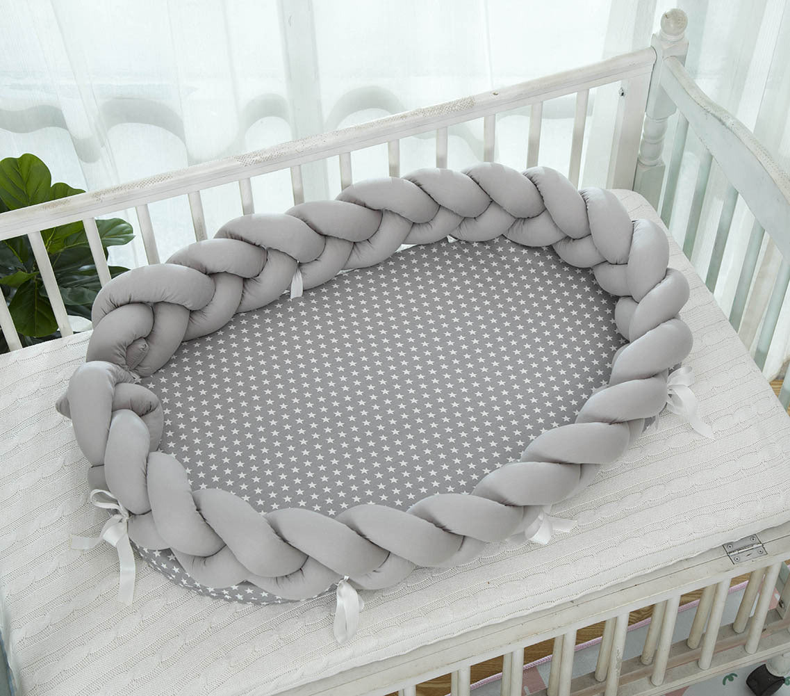 Cotton Woven Folding Portable Crib Is Removable And Washable