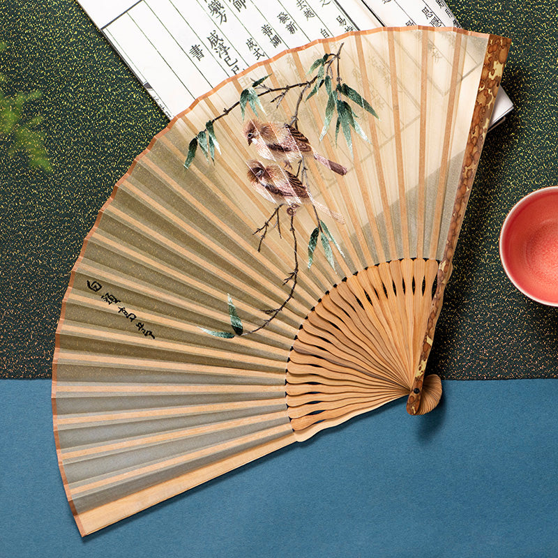 Wind Folding Fan Women''s Hanfu Embroidery Women''s Portable Folding